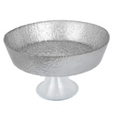 BOL DECO EN VERRE AVEC PIED EN VERRE 23X12 CM MODELE ARGENT