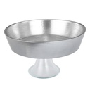 BOL DECO EN VERRE AVEC PIED EN VERRE 23X12 CM MODELE ARGENT