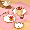 SET 3 PLATEAUX DECO METAL ROND 20 CM / 25 CM / 30 CM MODELE OR 