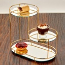 PRESENTOIR DECO METAL 3 NIVEAUX 38X21X34 CM MODELE OR 