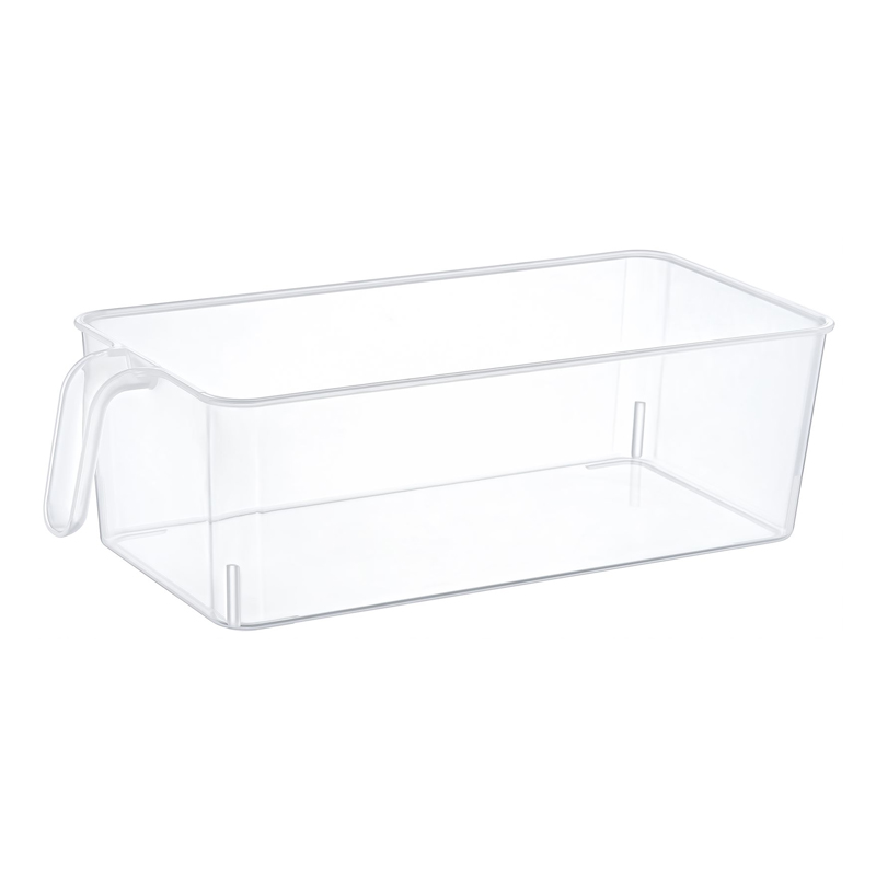 RANGEMENT REFREGIRATEUR AVEC POIGNEE 34X15X10 CM TRANSPARENT