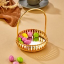MINI PLATEAU DECO METAL 9 CM AVEC POIGNEE MODELE OR 