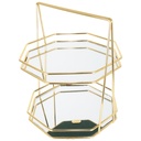 PRESENTOIR DECO METAL 2 NIVEAUX 2X25 CM MODELE OR 