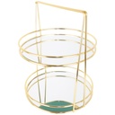 PRESENTOIR DECO METAL 2 NIVEAUX 2X24 CM MODELE OR 