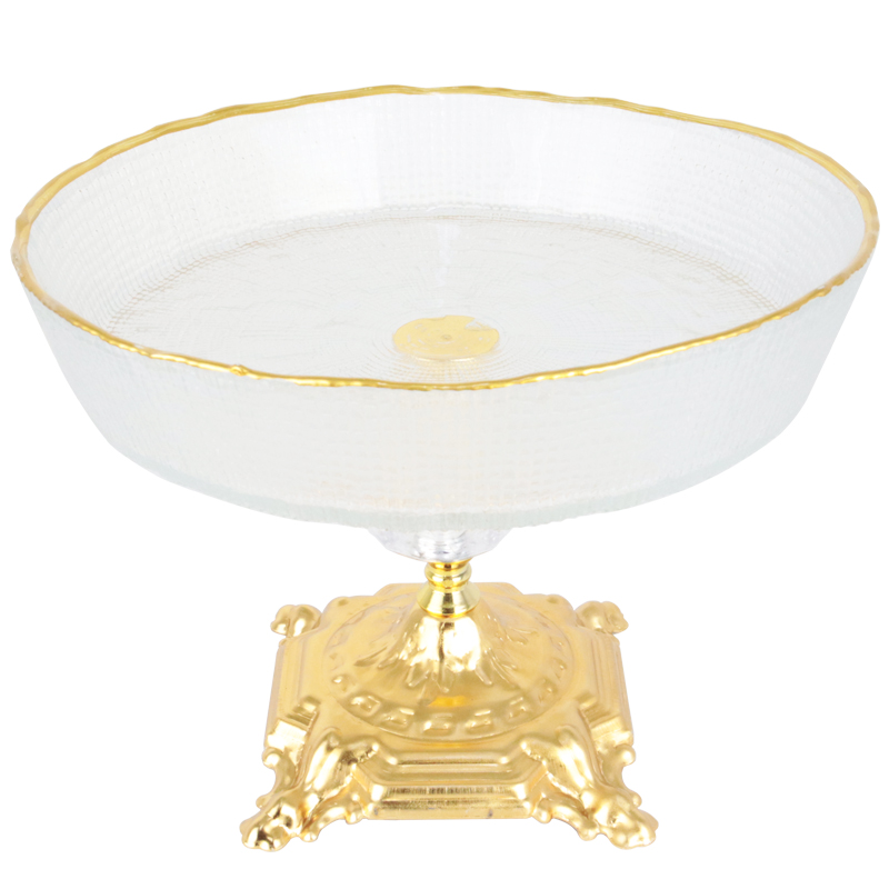 BOL DECO EN VERRE AVEC PIED 23X17 CM