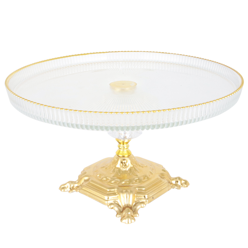 ASSIETTE DE PRESENTATION DECO EN VERRE AVEC PIED 26X15 CM