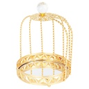CAGE DECO METAL 15 CM MODELE OR 