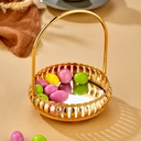 MINI PLATEAU DECO METAL 10 CM AVEC POIGNEE MODELE OR