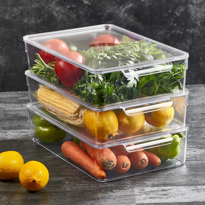 RANGEMENT REFREGIRATEUR AVEC COUVERCLE 32,5X20X7,5 CM TRANSPARENT