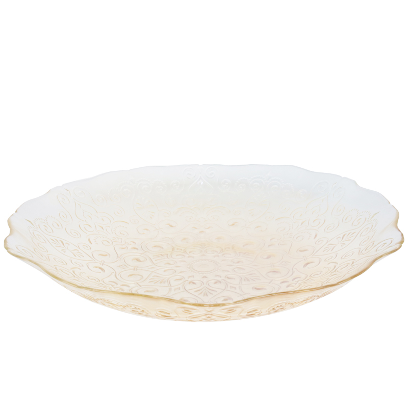 BOL FRUIT DECO EN VERRE 40 CM TRANSPARENT AMBRE 