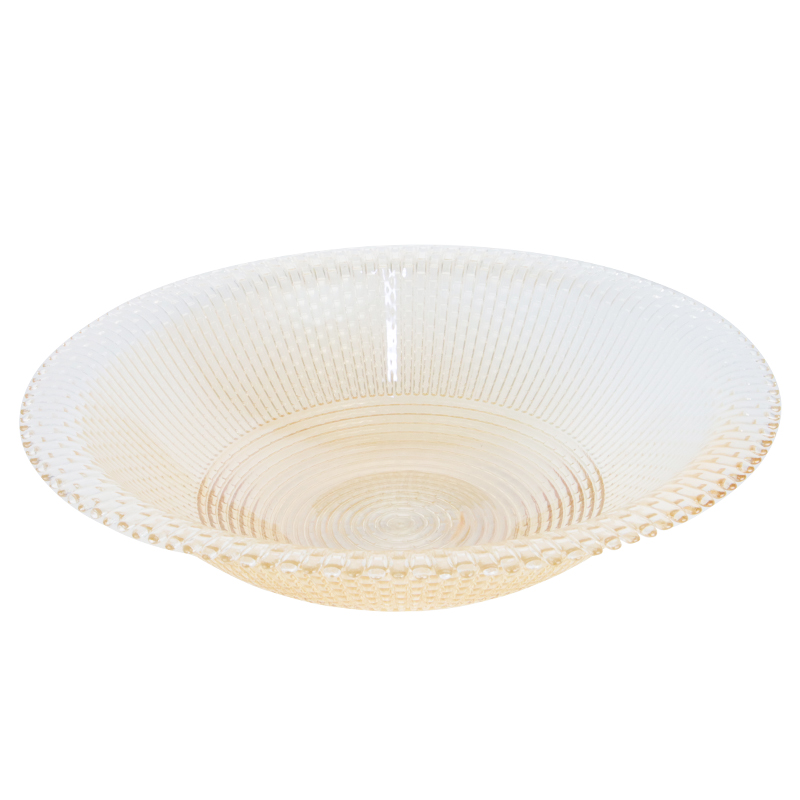 BOL FRUIT DECO EN VERRE 30 CM  TRANSPARENT AMBRE