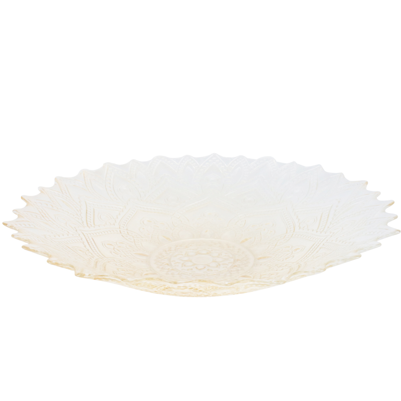 BOL FRUIT DECO EN VERRE 30 CM  TRANSPARENT AMBRE