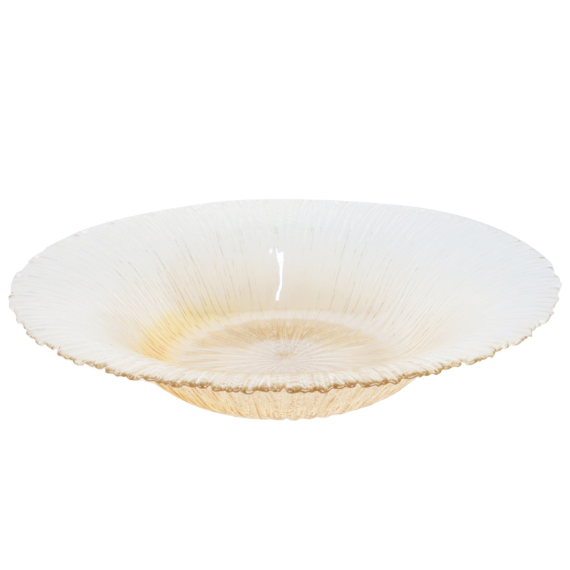 BOL FRUIT DECO EN VERRE 30 CM  TRANSPARENT AMBRE