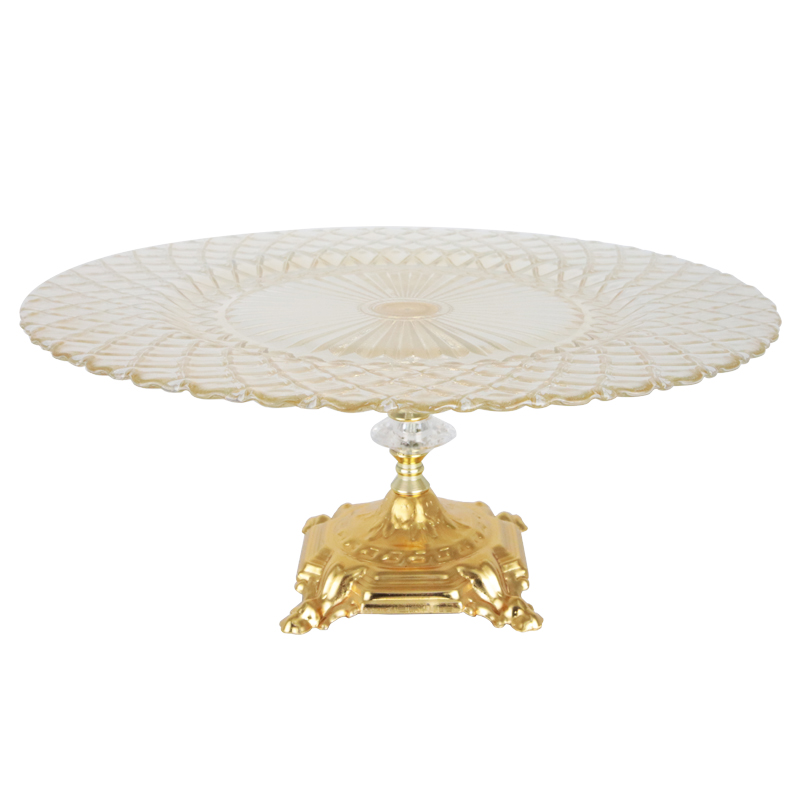 PLATEAU DE PRESENTATION AVEC PIED METAL 33X14 CM 