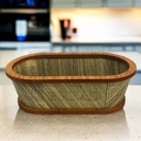 PANIER A PAIN BOIS OVAL  29X16X9 CM MIX MARRON/JAUNE