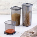 SET 3 BOITES ALIMENTAIRES PLASTIQUE 0.60 / 1.30 / 1.90 LITRES COULEUR MAT