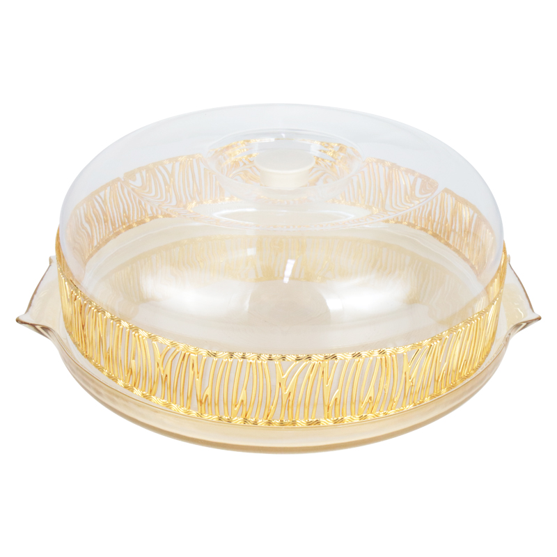 CLOCHE A GATEAU EN VERRE 30X10 CM MODELE OR