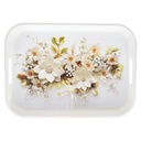 PLATEAU DECO PLASTIQUE LUXE 35X25 CM MIX BLANC / NOIR