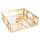 PORTE PAPIER PLASTIQUE 17X17X6 CM SANS EMBALLAGE MODELE OR