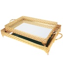 SET 2 PLATEAUX DECO METAL RECTANGULAIRE 37X24 / 43X31 CM MODELE OR