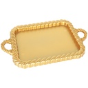 PLATEAU DECO PLASTIQUE 47X29 CM MODELE OR