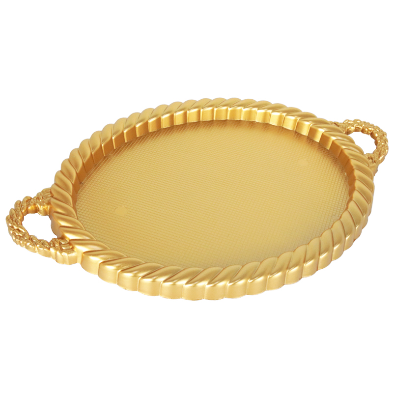 PLATEAU DECO PLASTIQUE 51X34 CM MODELE OR