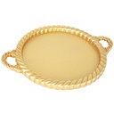 PLATEAU DECO PLASTIQUE 35 CM MODELE OR