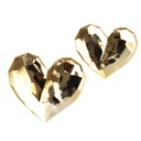 2 PIECES DECO CŒUR 12X11 CM + 10X9 CM PLASTIQUE MODELE OR