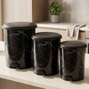 SET 3 POUBELLES A PEDALE 8 L / 12  L / 22 L DESIGN MARBRE