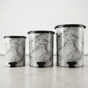 SET 3 POUBELLES A PEDALE 8 L / 12  L / 22 L DESIGN TRIANGLE