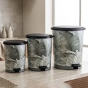 SET 3 POUBELLES A PEDALE 8 L / 12  L / 22 L DESIGN CACTUS