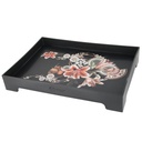 PLATEAU DECO LUXE AVEC PIEDS PLASTIQUE 31X22X5 CM MIX BLANC / NOIR