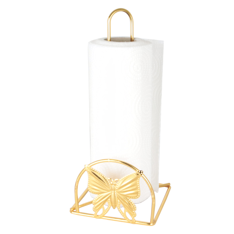 PORTE PAPIER DECO METAL MODELE PAPILLON OR 