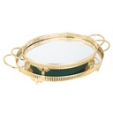 SET 2 PLATEAUX DECO METAL OVAL 35*26 &amp; 42*33 CM MODELE OR