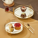 SET 2 PLATEAUX DECO METAL ROND 24 &amp; 33 CM