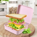 BOITE A SANDWICH ENFANT 13X12X5 CM MIX JAUNE/BLEU/ROSE/VIOLET