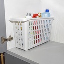 PANIER RANGEMENT AVEC ROULETTE XXL 13 LITRES 17X46X26 CM COULEUR BLANC
