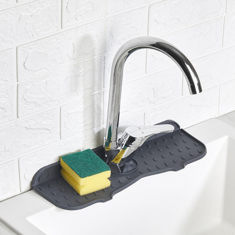 ORGANIZER EVIER SILICONE COULEUR GRIS 37X14 CM