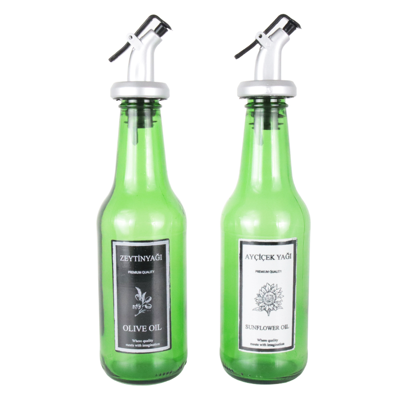 SET 2 BOUTEILLES HUILE EN VERRE 250 CC