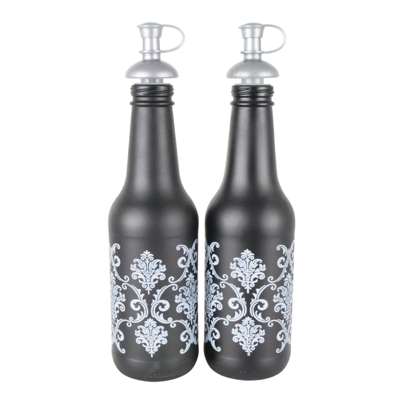 SET 2 BOUTEILLES HUILE EN VERRE 250 CC MIX DESIGNS