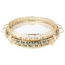 SET 2 PLATEAUX DECO METAL ROND 35 &amp; 40 CM MODELE OR