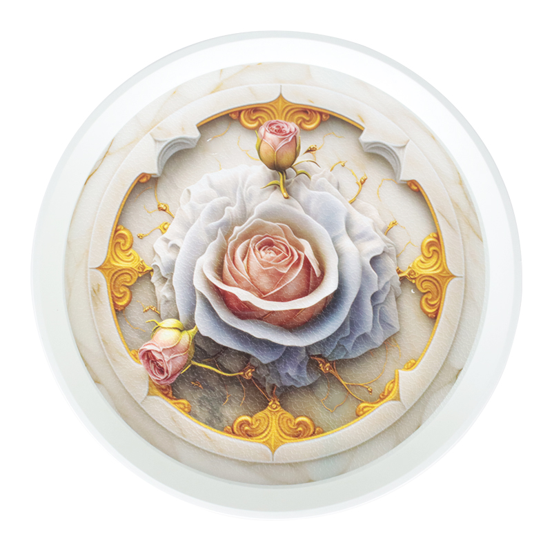 PLATEAU DECO PLASTIQUE COULEUR BLANC 36 CM DESIGNS MIX
