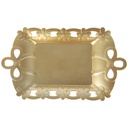 PLATEAU DECO PLASTIQUE MODELE OR 39X22X3 CM
