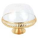 CLOCHE A GATEAU EN VERRE 32X26 CM MODELE OR