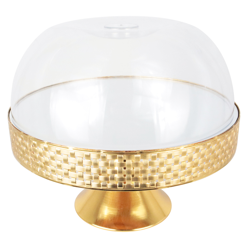 CLOCHE A GATEAU EN VERRE 30X26 CM MODELE OR
