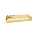 PLATEAU DECO METAL AVEC MIRROIR 31X14 CM MODELE OR