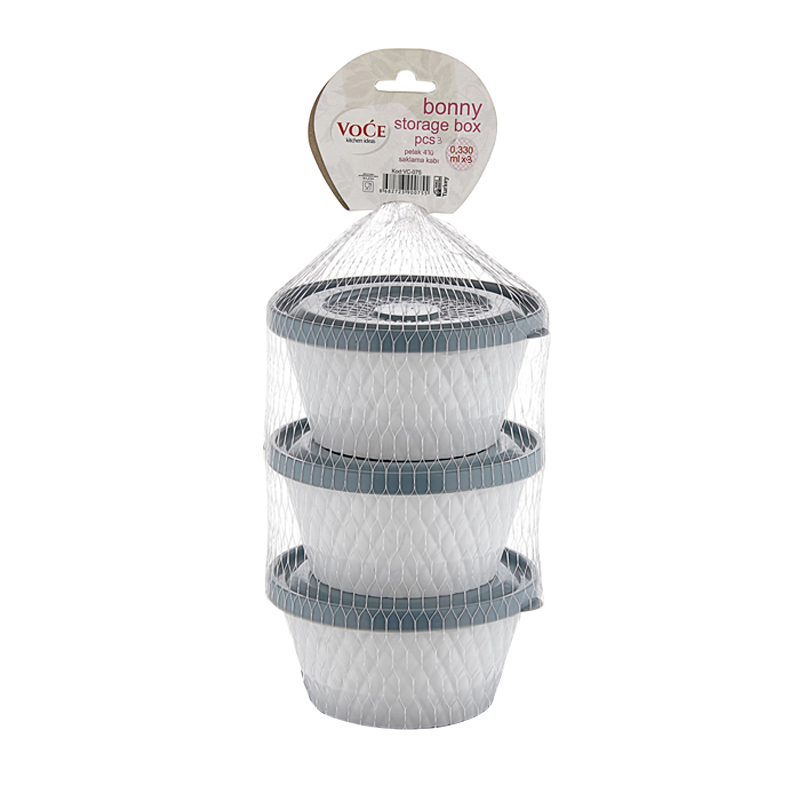 SET 3 BOITES 330 ML MIX BLANC/VERT/BEIGE