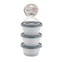 SET 3 BOITES 330 ML MIX BLANC/VERT/BEIGE