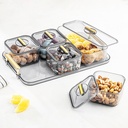 SET PETIT DEJEUNER 6 PIECES PLASTIQUE MAT FINITION OR 31X20X6 CM