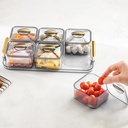SET PETIT DEJEUNER 7 PIECES PLASTIQUE MAT FINITION OR 31X20X6 CM